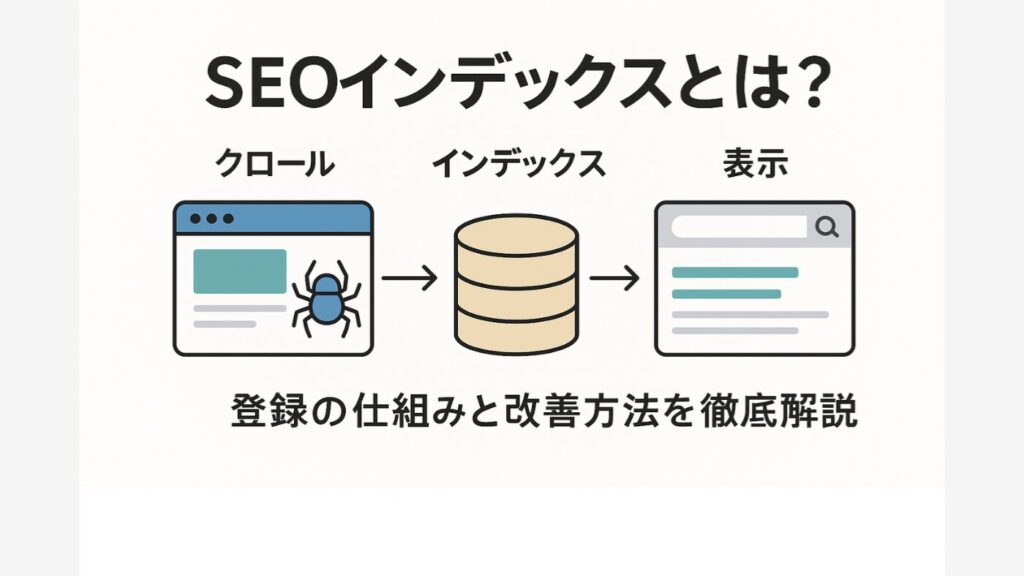「クロール」「インデックス」「表示」のイメージ図