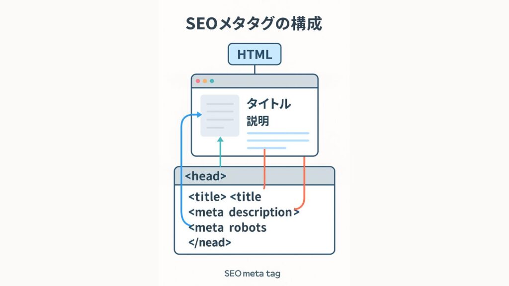 SEOメタタグの構成イメージ図