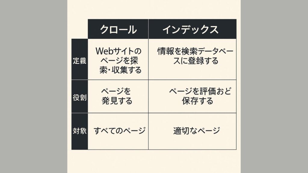 クロールとインデックスの違い