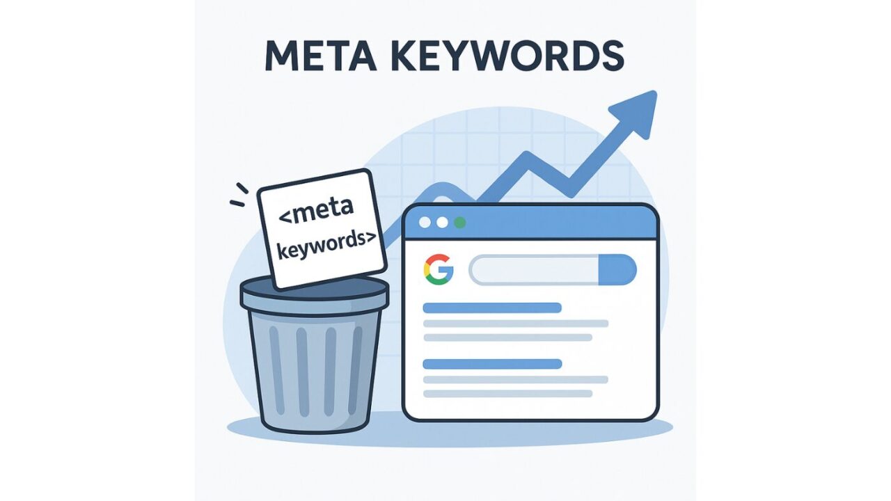 メタキーワードをゴミ箱に捨てるイメージ図