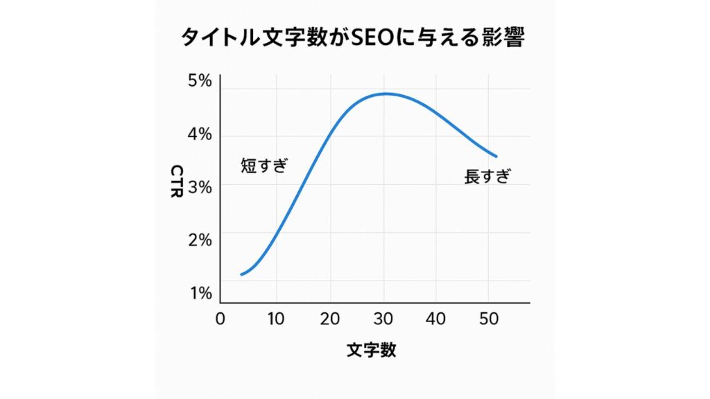 タイトル文字数がSEOに与える影響のグラフ