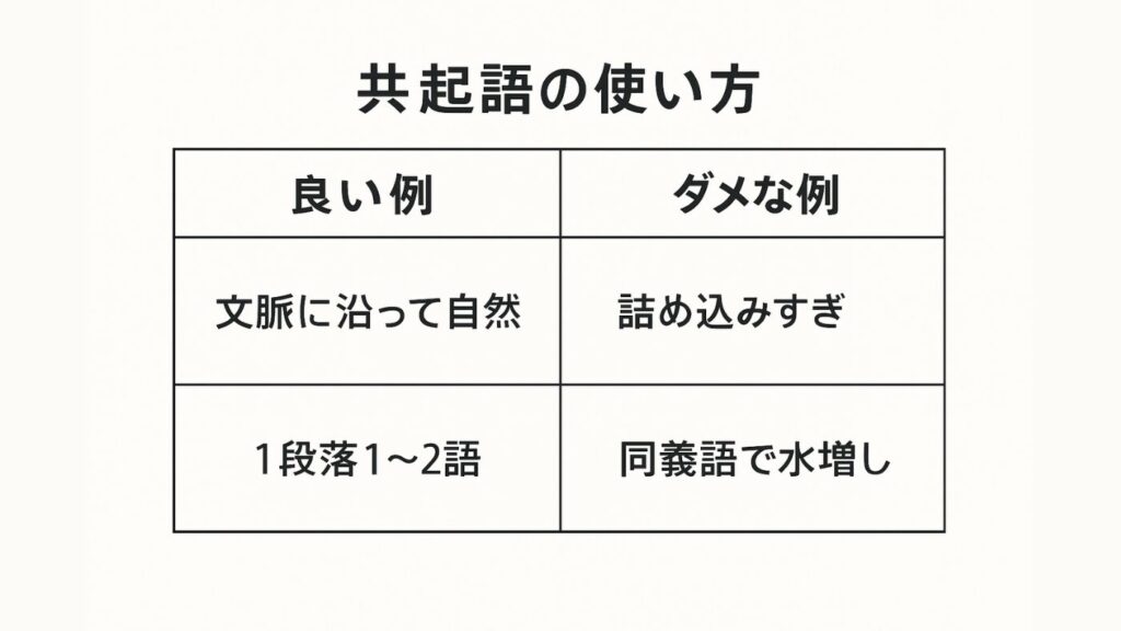 共起語の使い方表形式