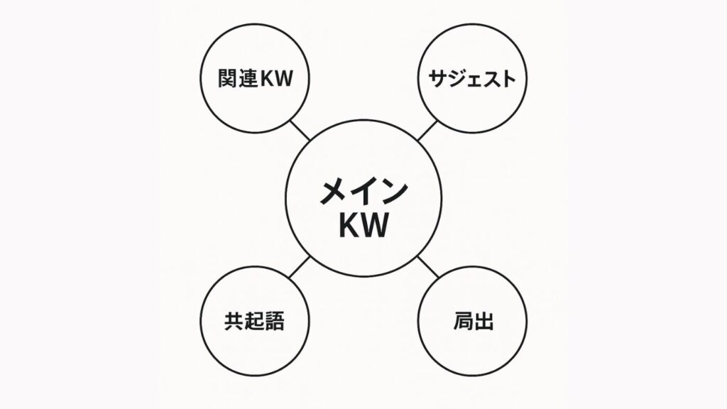 メインKWと関連KWの関係を表した図