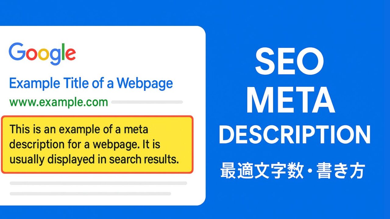 メタディスクリプションの書き方を示すイメージ画像