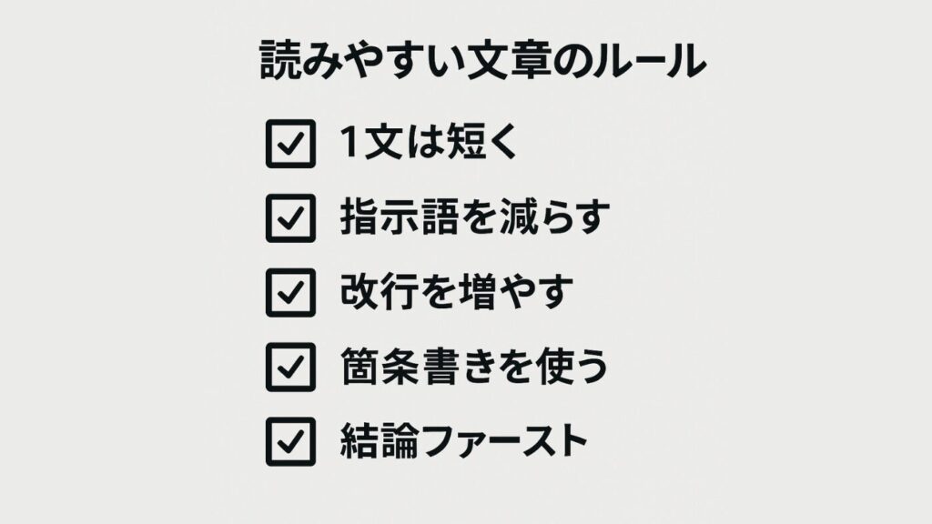 読みやすい文章のルール表