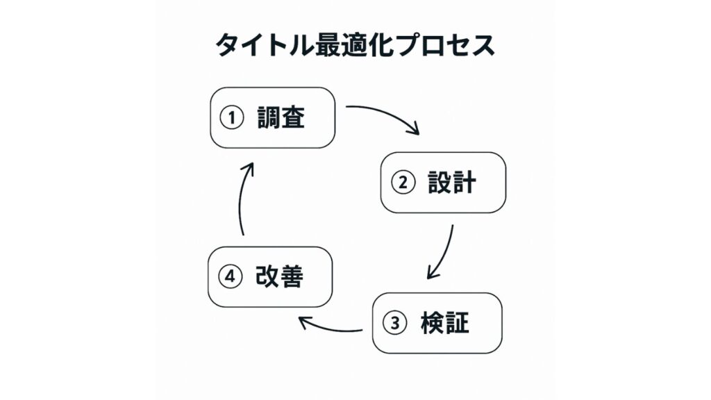 タイトル最適化プロセスをフローチャートにしたもの