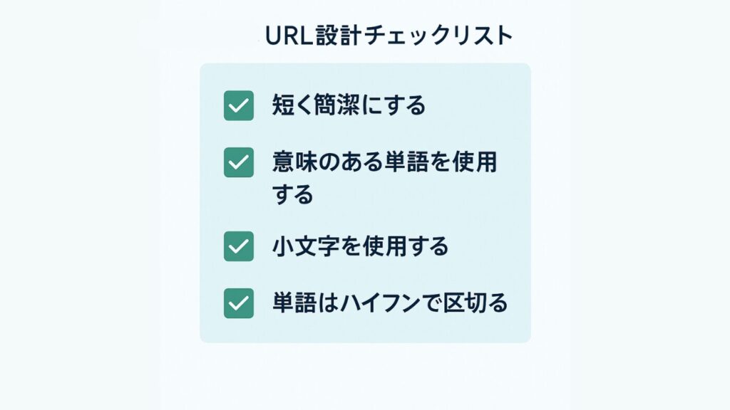 URL設計チェックリストのイメージ図