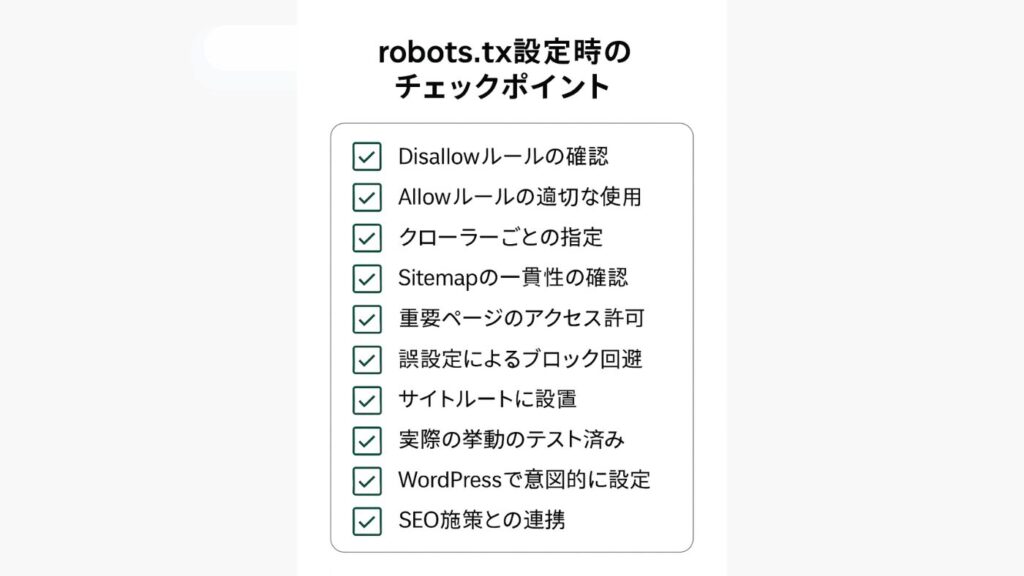 robots.txt設定時のチェックポイント